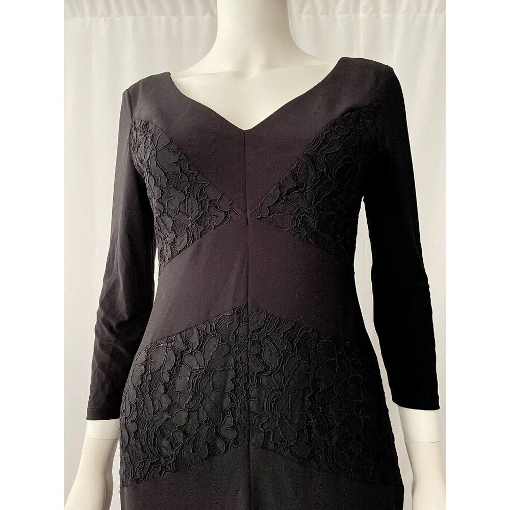 Ralph Lauren Women's Dress Black A-Line Cocktail V-Neck Size 6 - Picture 2 of 8